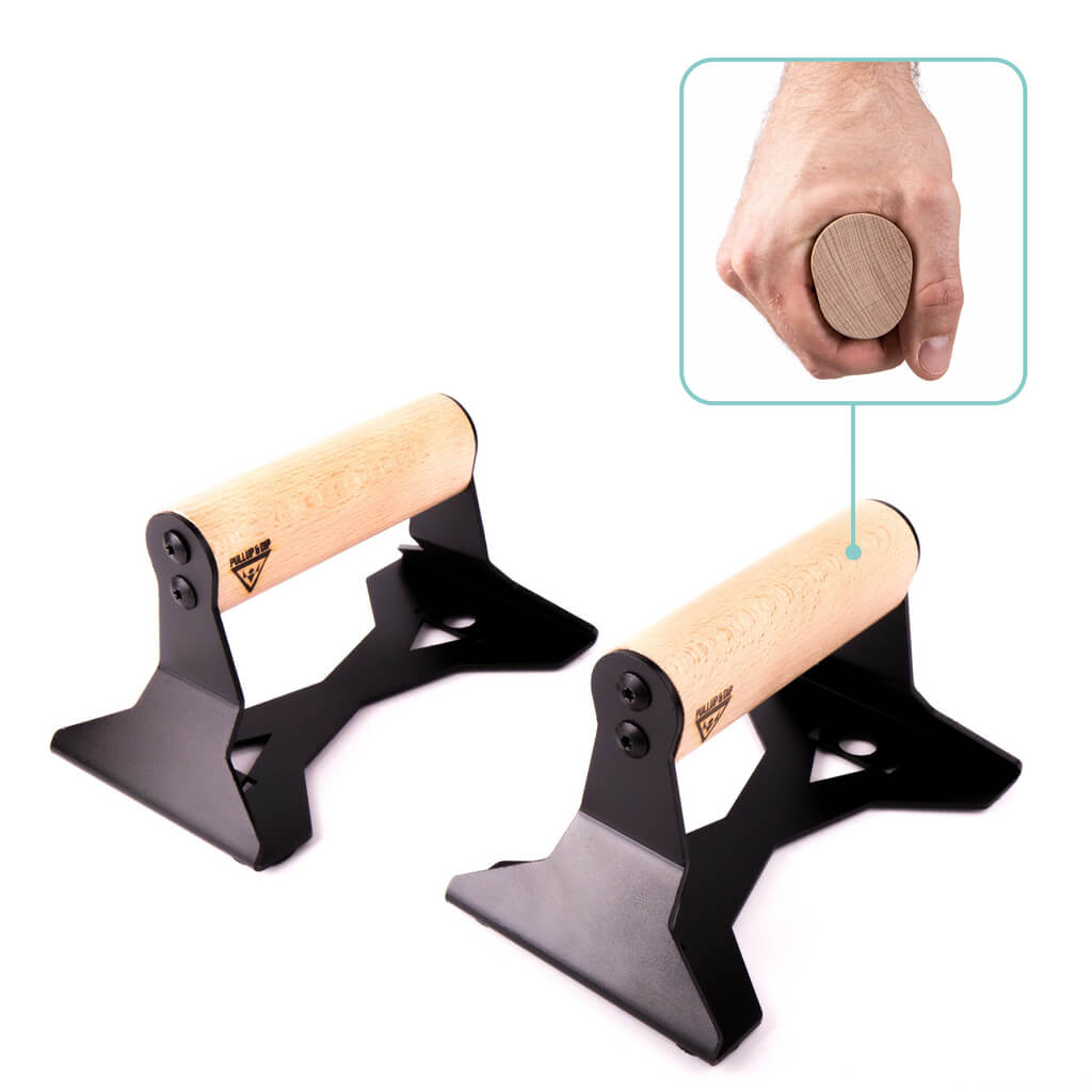 Pullup & Dip Liegestützgriffe aus Holz mit ergonomischem Griff, Push-up bars für Liegestütze und Handstand